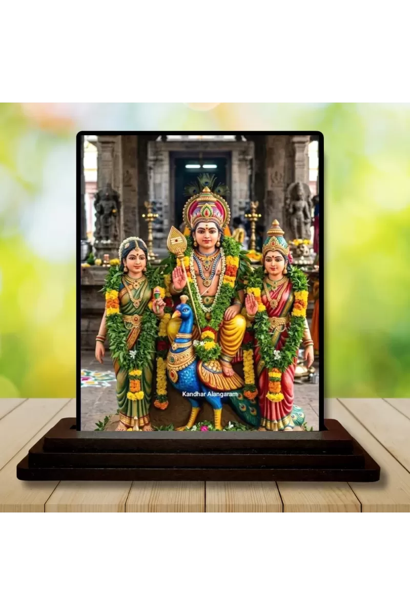 Car Dashboard Kandhara Alamgesan Wooden Photo Stand  3x4 Inches, Compact & Stylish Spiritual Display For Car, Home & Office (Pack Of 1) (F49626)