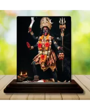 Car Dashboard Kali Wooden Photo Stand  3x4 Inches, Compact & Stylish Spiritual Display For Car, Home & Office (Pack Of 1) (F49627)