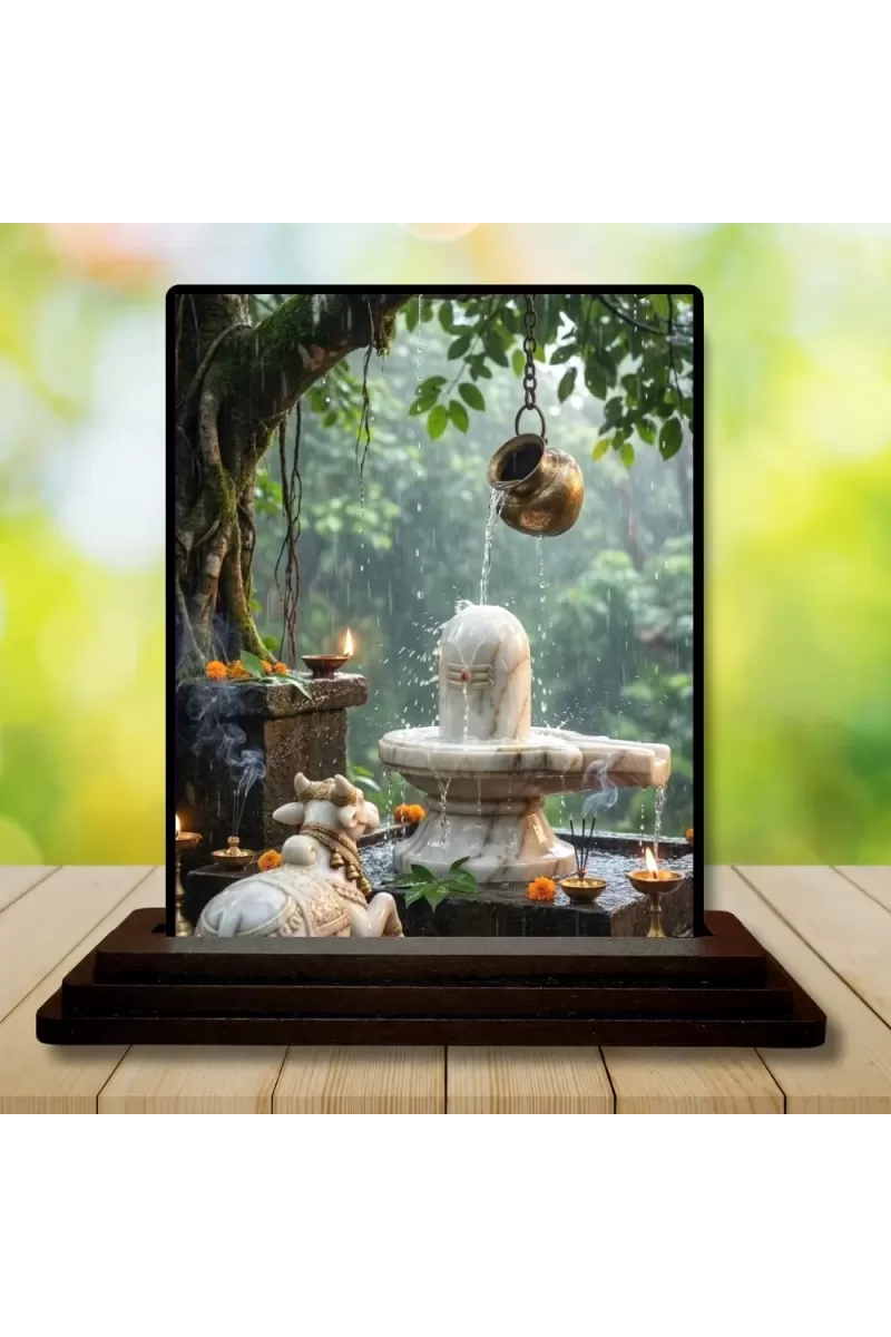 Car Dashboard Ganesha Wooden Photo Stand  3x4 Inches, Compact & Stylish Spiritual Display For Car, Home & Office (Pack Of 1) (F49629)
