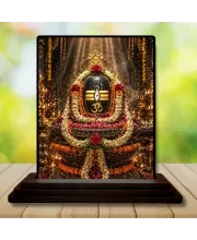 Car Dashboard Shiva Wooden Photo Stand  3x4 Inches, Compact & Stylish Spiritual Display For Car, Home & Office (Pack Of 1) (F49630)