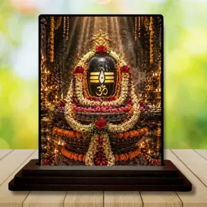 Car Dashboard Shiva Wooden Photo Stand  3x4 Inches, Compact & Stylish Spiritual Display For Car, Home & Office (Pack Of 1) (F49630)