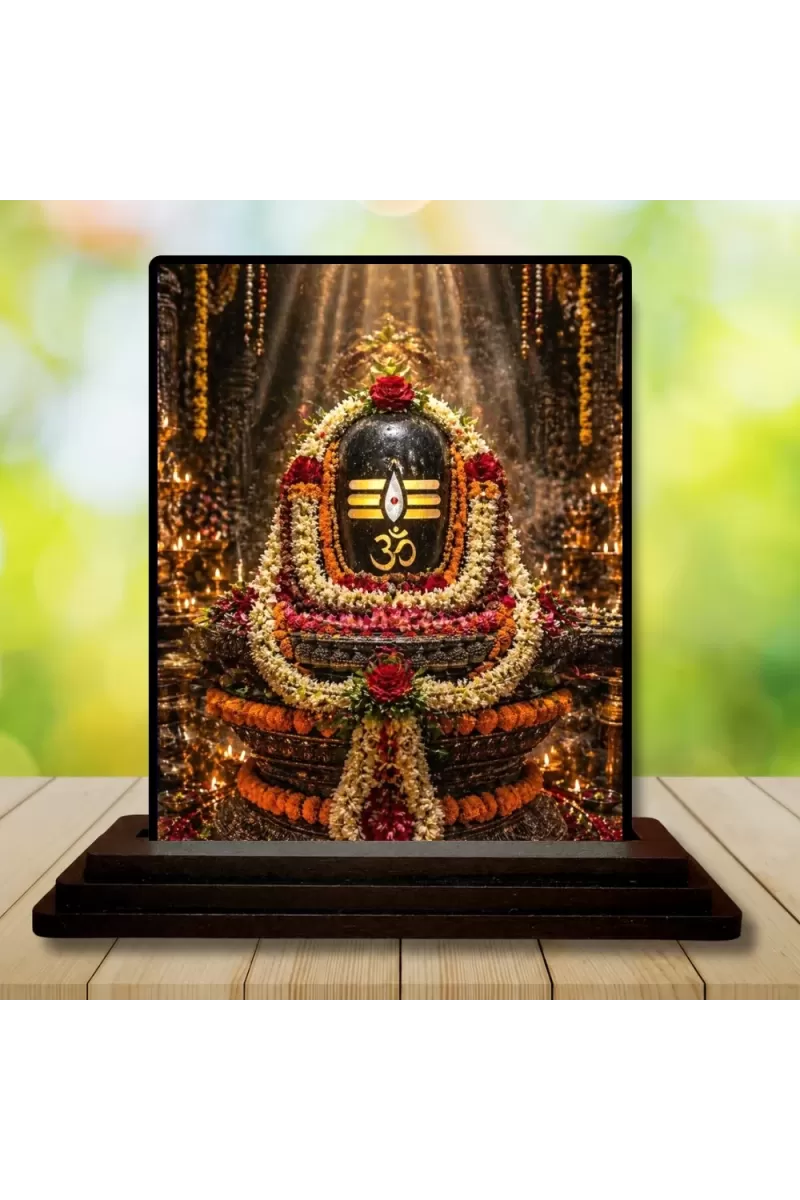 Car Dashboard Shiva Wooden Photo Stand  3x4 Inches, Compact & Stylish Spiritual Display For Car, Home & Office (Pack Of 1) (F49630)