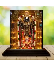 Car Dashboard Lord Tirupati Wooden Photo Stand  3x4 Inches, Compact & Stylish Spiritual Display For Car, Home & Office (Pack Of 1) (F49631)