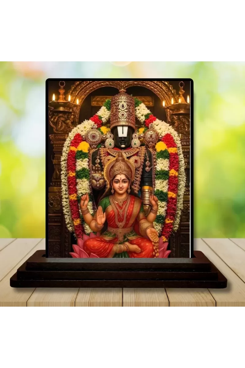 Car Dashboard Lakshmi Wooden Photo Stand  3x4 Inches, Compact & Stylish Spiritual Display For Car, Home & Office (Pack Of 1) (F49633)