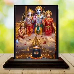 Car Dashboard Ram Darbar Wooden Photo Stand 3x4 Inches, Compact & Stylish Spiritual Display For Car, Home & Office (Pack Of 1) (F49637) Car Dashboard Ram Darbar Wooden Photo Stand 3x4 Inches, Compact & Stylish Spiritual Display For Car, Home & Office (Pack Of 1) (F49637)