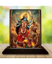 Car Dashboard Kali Wooden Photo Stand  3x4 Inches, Compact & Stylish Spiritual Display For Car, Home & Office (Pack Of 1) (F49639)