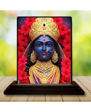 Car Dashboard Kali Wooden Photo Stand  3x4 Inches, Compact & Stylish Spiritual Display For Car, Home & Office (Pack Of 1) (F49640)