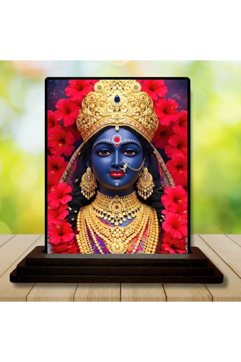 Car Dashboard Kali Wooden Photo Stand  3x4 Inches, Compact & Stylish Spiritual Display For Car, Home & Office (Pack Of 1) (F49640)