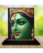 Car Dashboard Goddess Kali Wooden Photo Stand  3x4 Inches, Compact & Stylish Spiritual Display For Car, Home & Office (Pack Of 1) (F49643)