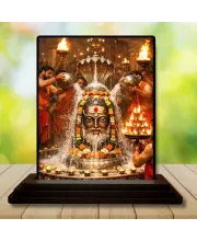Car Dashboard Shiva Wooden Photo Stand  3x4 Inches, Compact & Stylish Spiritual Display For Car, Home & Office (Pack Of 1) (F49644)