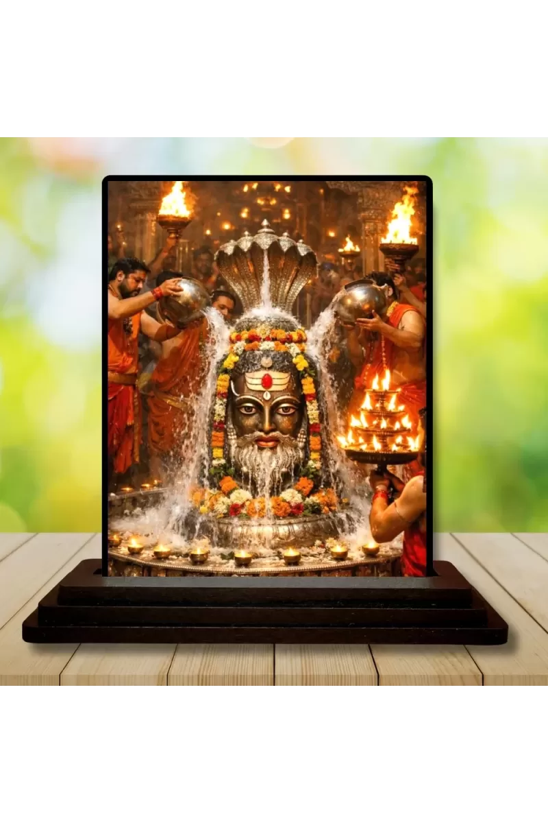 Car Dashboard Shiva Wooden Photo Stand  3x4 Inches, Compact & Stylish Spiritual Display For Car, Home & Office (Pack Of 1) (F49644)