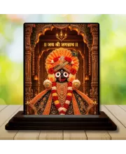 Car Dashboard Jagannath Wooden Photo Stand  3x4 Inches, Compact & Stylish Spiritual Display For Car, Home & Office (Pack Of 1) (F49646)