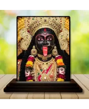 Car Dashboard Kali Wooden Photo Stand  3x4 Inches, Compact & Stylish Spiritual Display For Car, Home & Office (Pack Of 1) (F49647)