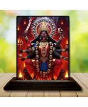 Car Dashboard Kali Wooden Photo Stand  3x4 Inches, Compact & Stylish Spiritual Display For Car, Home & Office (Pack Of 1) (F49655)