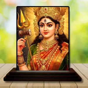 Car Dashboard Durga Wooden Photo Stand 3x4 Inches, Compact & Stylish Spiritual Display For Car, Home & Office (Pack Of 1) (F49657) Car Dashboard Durga Wooden Photo Stand 3x4 Inches, Compact & Stylish Spiritual Display For Car, Home & Office (Pack Of 1) (F49657)