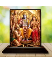 Car Dashboard Rama Wooden Photo Stand  3x4 Inches, Compact & Stylish Spiritual Display For Car, Home & Office (Pack Of 1) (F49661)