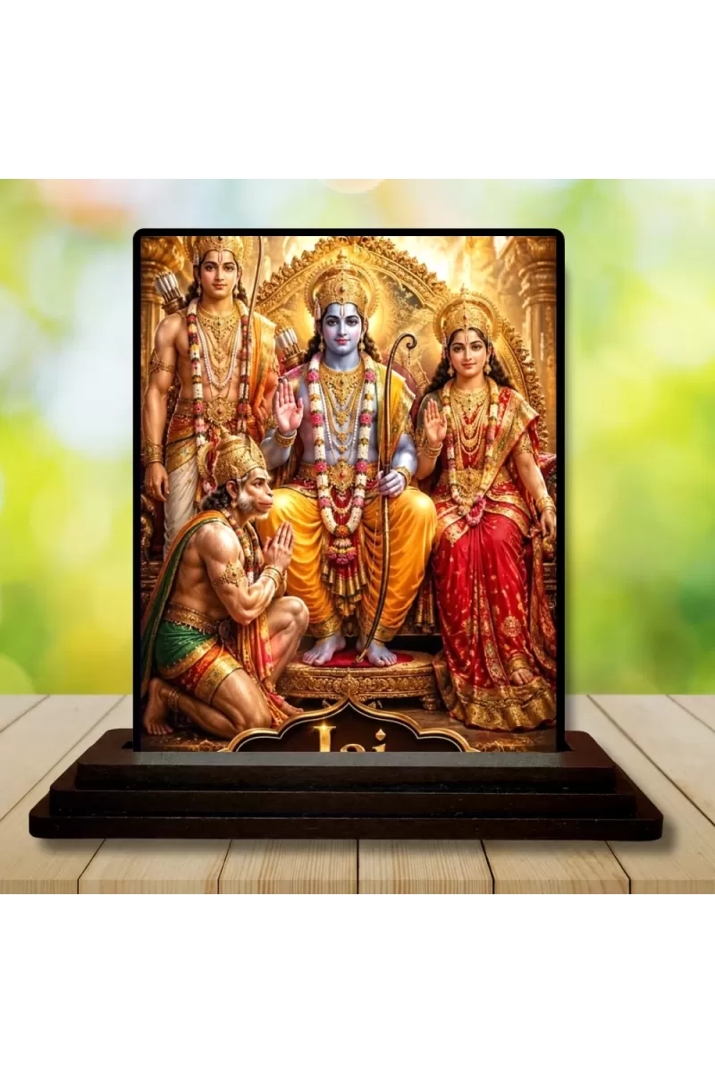 Car Dashboard Rama Wooden Photo Stand  3x4 Inches, Compact & Stylish Spiritual Display For Car, Home & Office (Pack Of 1) (F49661)