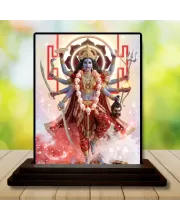 Car Dashboard Kali Wooden Photo Stand  3x4 Inches, Compact & Stylish Spiritual Display For Car, Home & Office (Pack Of 1) (F49662)
