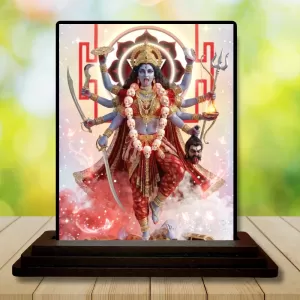 Car Dashboard Kali Wooden Photo Stand  3x4 Inches, Compact & Stylish Spiritual Display For Car, Home & Office (Pack Of 1) (F49662)
