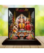 Car Dashboard Lord Ganesha Wooden Photo Stand  3x4 Inches, Compact & Stylish Spiritual Display For Car, Home & Office (Pack Of 1) (F49672)