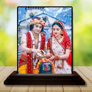 Car Dashboard Krishna And Radha Wooden Photo Stand 3x4 Inches, Compact & Stylish Spiritual Display For Car, Home & Office (Pack Of 1) (F49673) Car Dashboard Krishna And Radha Wooden Photo Stand 3x4 Inches, Compact & Stylish Spiritual Display For Car, Home & Office (Pack Of 1) (F49673)