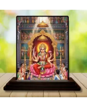 Car Dashboard Lakshmi Wooden Photo Stand  3x4 Inches, Compact & Stylish Spiritual Display For Car, Home & Office (Pack Of 1) (F49674)