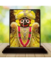 Car Dashboard Jagannatha Wooden Photo Stand  3x4 Inches, Compact & Stylish Spiritual Display For Car, Home & Office (Pack Of 1) (F49676)