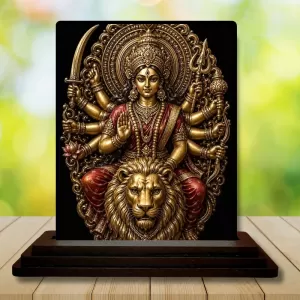 Car Dashboard Durga Wooden Photo Stand 3x4 Inches, Compact & Stylish Spiritual Display For Car, Home & Office (Pack Of 1) (F49677) Car Dashboard Durga Wooden Photo Stand 3x4 Inches, Compact & Stylish Spiritual Display For Car, Home & Office (Pack Of 1) (F49677)
