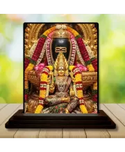 Car Dashboard Meenakshi Wooden Photo Stand  3x4 Inches, Compact & Stylish Spiritual Display For Car, Home & Office (Pack Of 1) (F49679)