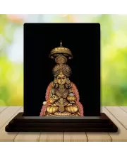 Car Dashboard Lakshmi Wooden Photo Stand  3x4 Inches, Compact & Stylish Spiritual Display For Car, Home & Office (Pack Of 1) (F49684)
