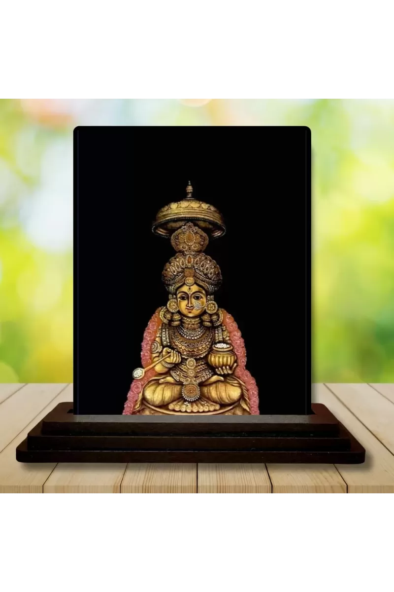 Car Dashboard Lakshmi Wooden Photo Stand  3x4 Inches, Compact & Stylish Spiritual Display For Car, Home & Office (Pack Of 1) (F49684)