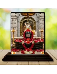 Car Dashboard Shiv ILnga Wooden Photo Stand  3x4 Inches, Compact & Stylish Spiritual Display For Car, Home & Office (Pack Of 1) (F49689)