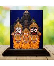 Car Dashboard Jagannatha Wooden Photo Stand  3x4 Inches, Compact & Stylish Spiritual Display For Car, Home & Office (Pack Of 1) (F49690)