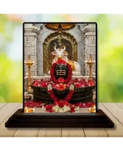Car Dashboard Lord Ganesha Wooden Photo Stand  3x4 Inches, Compact & Stylish Spiritual Display For Car, Home & Office (Pack Of 1) (F49692)