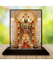 Car Dashboard Venkateswara Wooden Photo Stand  3x4 Inches, Compact & Stylish Spiritual Display For Car, Home & Office (Pack Of 1) (F49693)