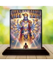 Car Dashboard Vishnu Wooden Photo Stand  3x4 Inches, Compact & Stylish Spiritual Display For Car, Home & Office (Pack Of 1) (F49695)