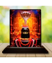 Car Dashboard Shiva Wooden Photo Stand  3x4 Inches, Compact & Stylish Spiritual Display For Car, Home & Office (Pack Of 1) (F49708)