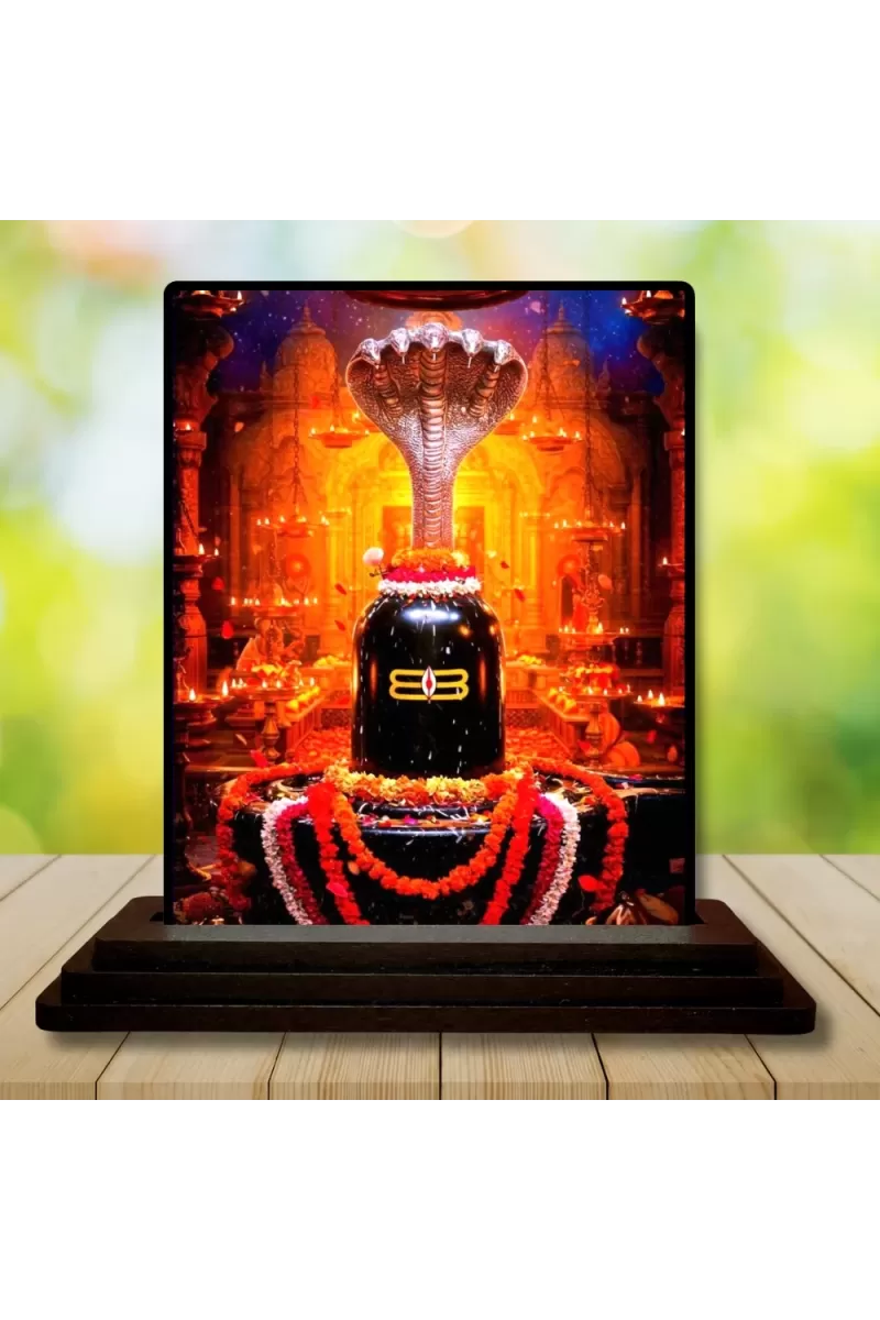 Car Dashboard Shiva Wooden Photo Stand  3x4 Inches, Compact & Stylish Spiritual Display For Car, Home & Office (Pack Of 1) (F49708)
