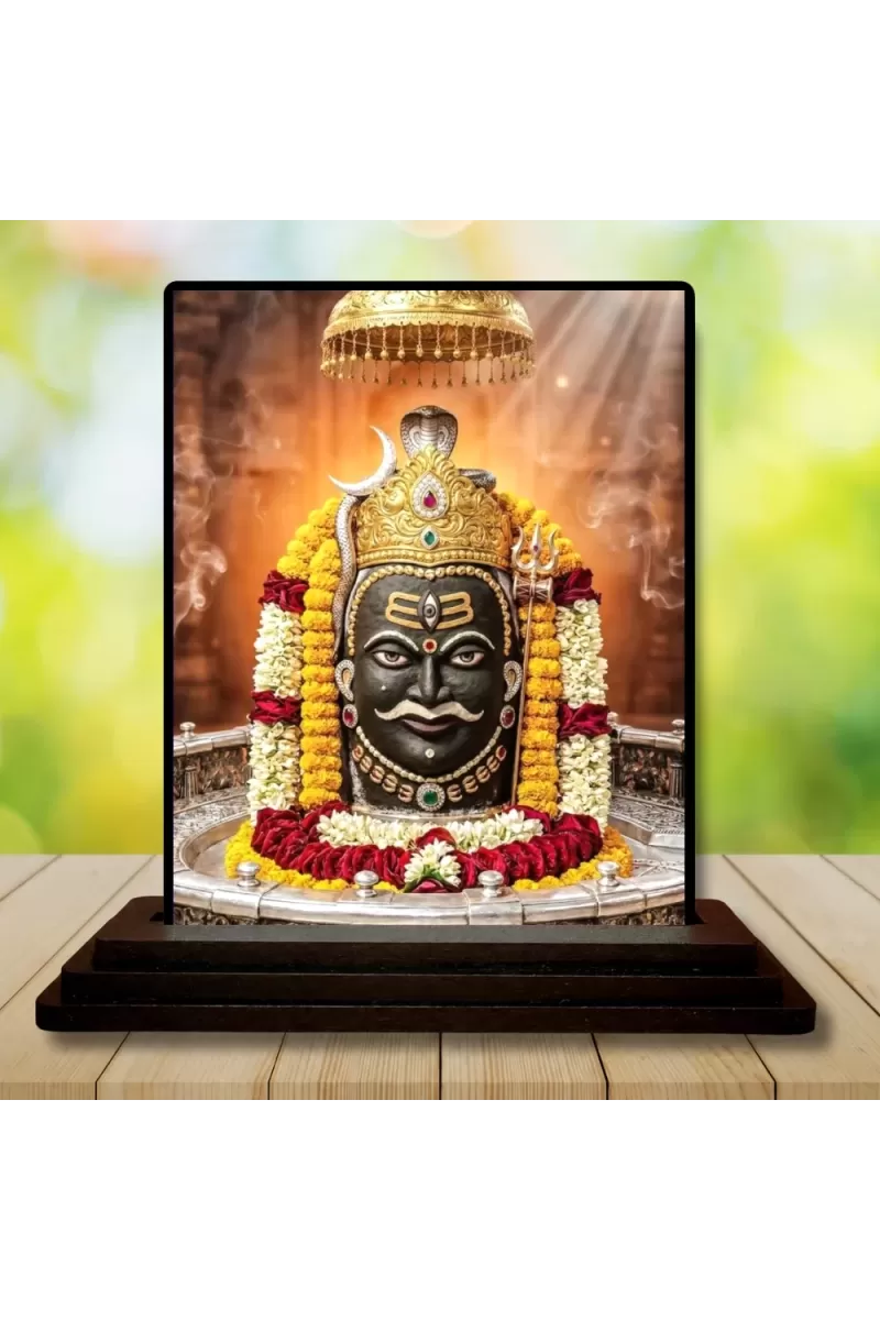 Car Dashboard Shiva Wooden Photo Stand  3x4 Inches, Compact & Stylish Spiritual Display For Car, Home & Office (Pack Of 1) (F49712)