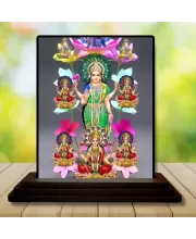 Car Dashboard Lakshmi Wooden Photo Stand  3x4 Inches, Compact & Stylish Spiritual Display For Car, Home & Office (Pack Of 1) (F49715)