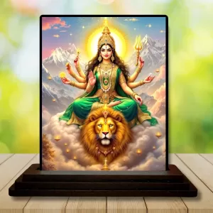 Car Dashboard Durga Wooden Photo Stand 3x4 Inches, Compact & Stylish Spiritual Display For Car, Home & Office (Pack Of 1) (F49716) Car Dashboard Durga Wooden Photo Stand 3x4 Inches, Compact & Stylish Spiritual Display For Car, Home & Office (Pack Of 1) (F49716)