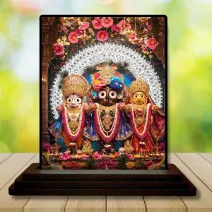 Car Dashboard Jagannath, Balabhadra, And Subhadra Wooden Photo Stand 3x4 Inches, Compact & Stylish Spiritual Display For Car, Home & Office (Pack Of 1) (F49718) Car Dashboard Jagannath, Balabhadra, And Subhadra Wooden Photo Stand 3x4 Inches, Compact & Stylish Spiritual Display For Car, Home & Office (Pack Of 1) (F49718)