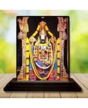 Car Dashboard Venkateswara Wooden Photo Stand  3x4 Inches, Compact & Stylish Spiritual Display For Car, Home & Office (Pack Of 1) (F49720)