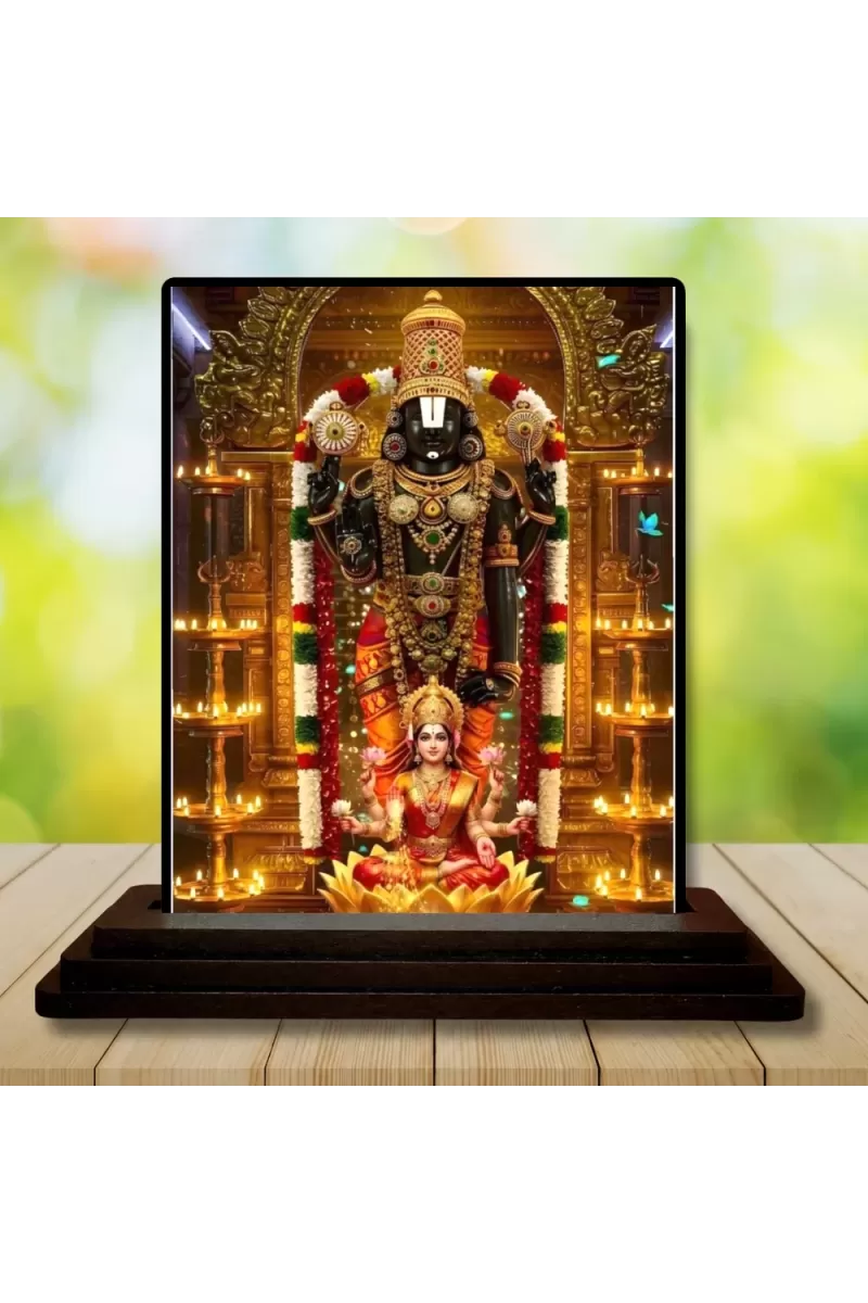Car Dashboard Lakshmi Wooden Photo Stand  3x4 Inches, Compact & Stylish Spiritual Display For Car, Home & Office (Pack Of 1) (F49721)