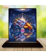 Car Dashboard Lord Shiva Wooden Photo Stand  3x4 Inches, Compact & Stylish Spiritual Display For Car, Home & Office (Pack Of 1) (F49723)
