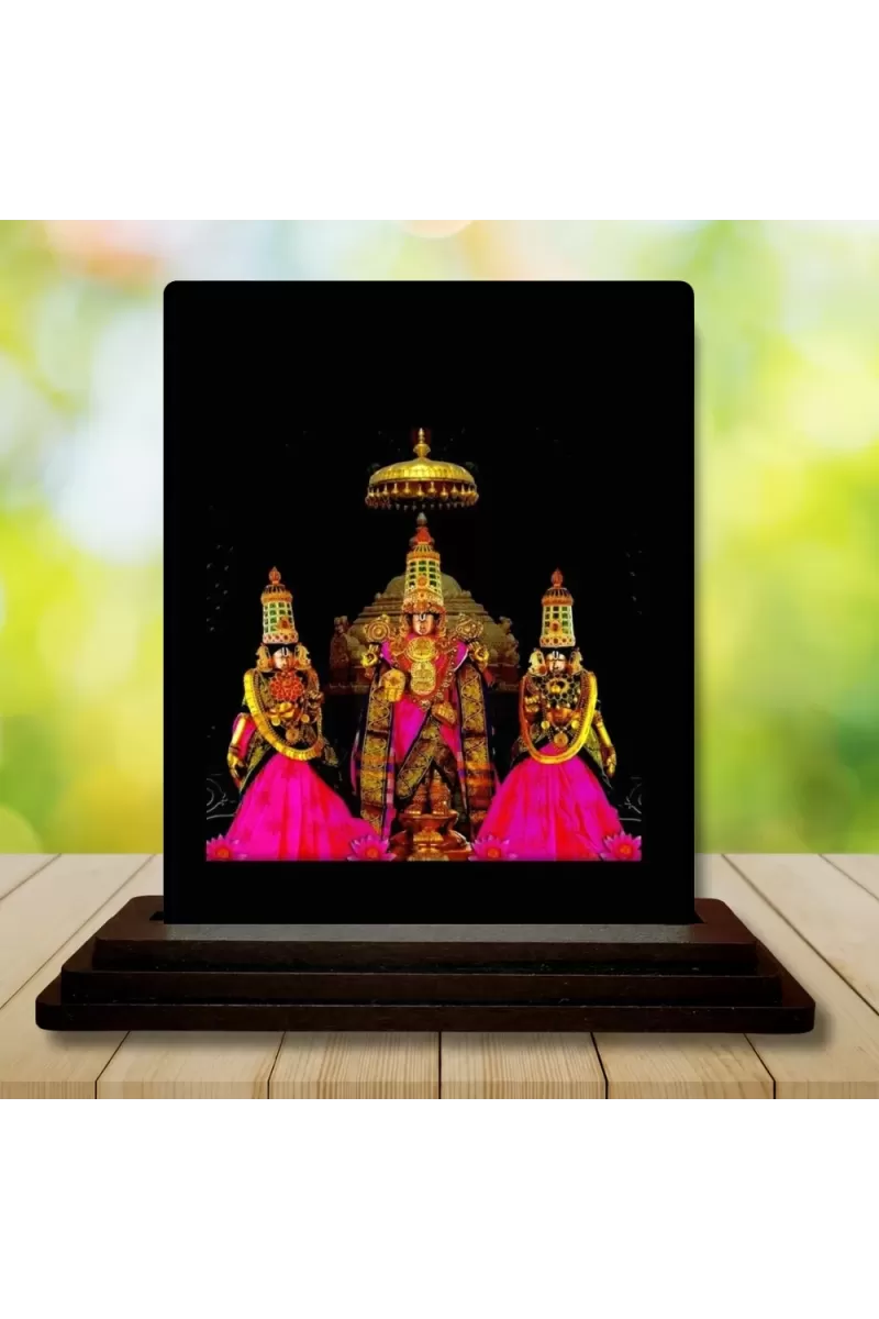 Car Dashboard Meenakshi Wooden Photo Stand  3x4 Inches, Compact & Stylish Spiritual Display For Car, Home & Office (Pack Of 1) (F49725)