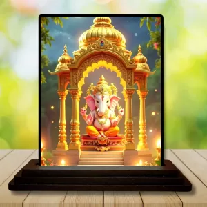 Car Dashboard Ganesha Wooden Photo Stand 3x4 Inches, Compact & Stylish Spiritual Display For Car, Home & Office (Pack Of 1) (F49729) Car Dashboard Ganesha Wooden Photo Stand 3x4 Inches, Compact & Stylish Spiritual Display For Car, Home & Office (Pack Of 1) (F49729)