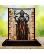 Car Dashboard Shiva Wooden Photo Stand  3x4 Inches, Compact & Stylish Spiritual Display For Car, Home & Office (Pack Of 1) (F49736)