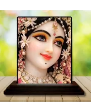 Car Dashboard Radha Wooden Photo Stand  3x4 Inches, Compact & Stylish Spiritual Display For Car, Home & Office (Pack Of 1) (F49742)