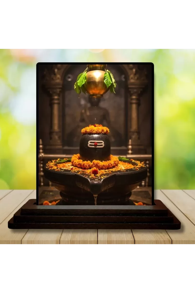 Car Dashboard Lord Shiva Wooden Photo Stand  3x4 Inches, Compact & Stylish Spiritual Display For Car, Home & Office (Pack Of 1) (F49747)